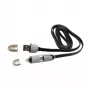 USB A spraudnis uz Micro USB + 8 kontaktu iPh vīrišķais kabelis SBOX 1m Melns