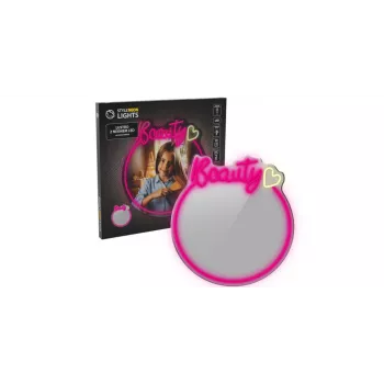 LED Neona spoguļa gaisma MANTA MASNL130PK Style Neon Lights BEAUTY, rozā akcents, dekoratīvs spoguļa apgaismojums