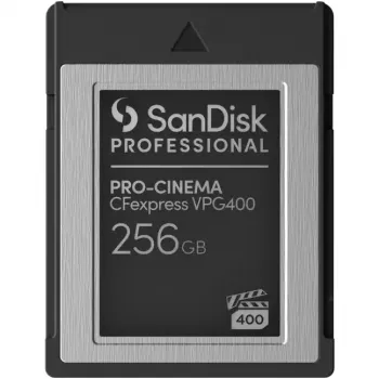 SANDISK Professional PRO-CINEMA 256GB CFexpress VPG400 Type B karte ar lasīšanas ātrumu līdz 1700MB/s un rakstīšanas ātrumu līdz 1400MB/s