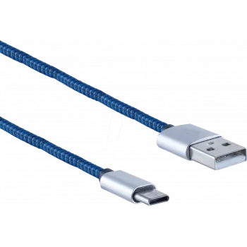 USB kabelis ShiverPeaks BS14-50024 USB 2.0 2m USB A USB C zils