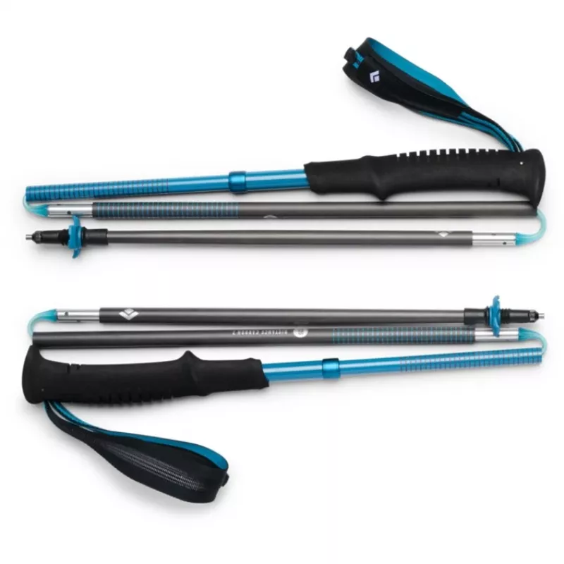 Pārgājienu nūjas Distance Carbon Z, fitnesa ierīce antracīta/zila, 1 pāris, 105 cm