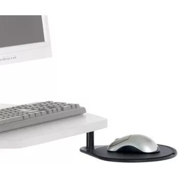 Multivides ratiņu piederumu plaukts ERGOTRON 687BK — melns kompozīts/tērauds, 203,2 × 229 mm, 907 g