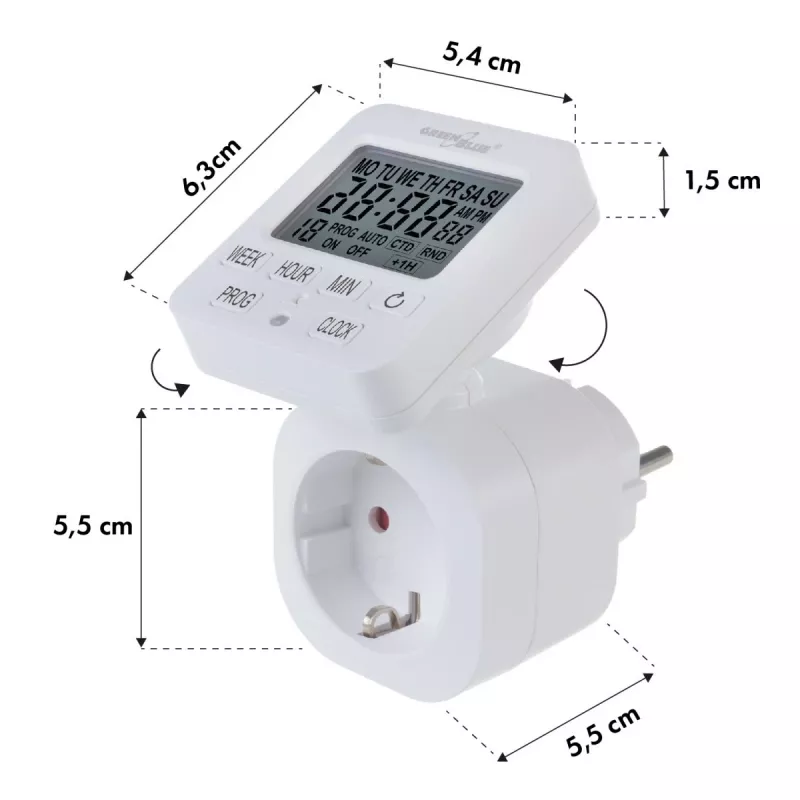 Digitālais taimeris GB605 E GreenBlue 16A IP20