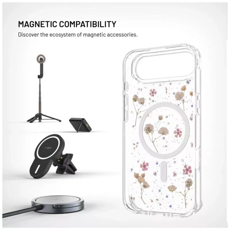 Aizmugures vāciņš FIXED Apple iPhone Air — TPU, MagBloom saderīgs, Blush Plum