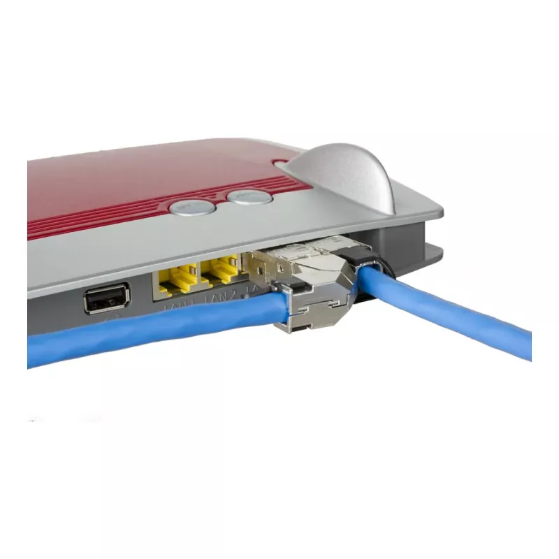 METZ CONNECT - Netzwerkanschluss - RJ-45 (M) gerade - abgeschirmt - halogenfrei, ohne Haken - Rot (130G405032-E)