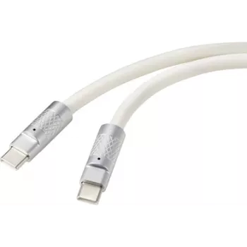 Renkforce USB-C® kabelis USB 2.0 USB-C® spraudnis, USB-C® spraudnis 1,00 m balts RF-6056876 (RF-6056876)