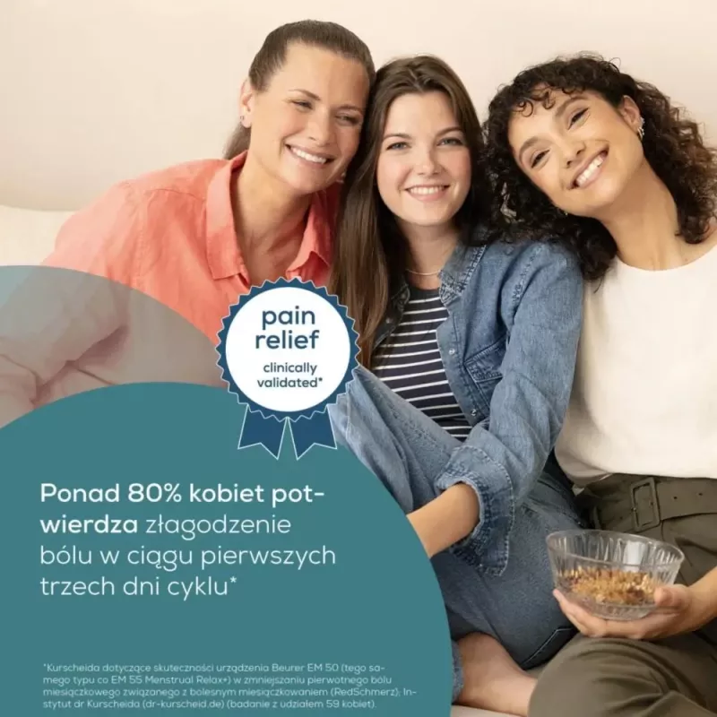 Menstruālo sāpju masētājs Beurer EM 50 Berry — elektriska ierīce menstruālo sāpju mazināšanai