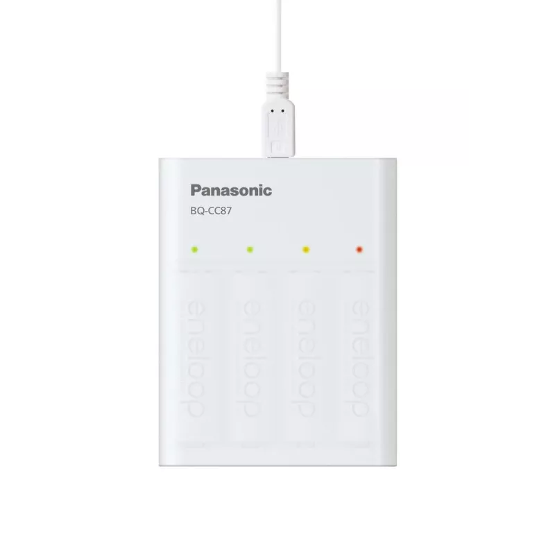 USB lādētājs akumulatoriem PANASONIC Eneloop Smartplus BQ-CC87 + 4x AA 2000 mAh (K-KJ87MCD40USB)