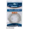 Intellinet tīkla komutācijas kabelis, Cat6, 1m, pelēks, CCA, U/UTP, PVC, RJ45, ar apzeltītiem kontaktiem, bez aizķeršanās, ar uzmavu, mūža garantija