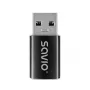 Savio AK-81 video kabeļa adapteris USB Type-C USB Type-A melns