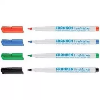 Smalkie marķieri Franken FineMarker 4 gab. Melns Zils Zaļš Sarkans