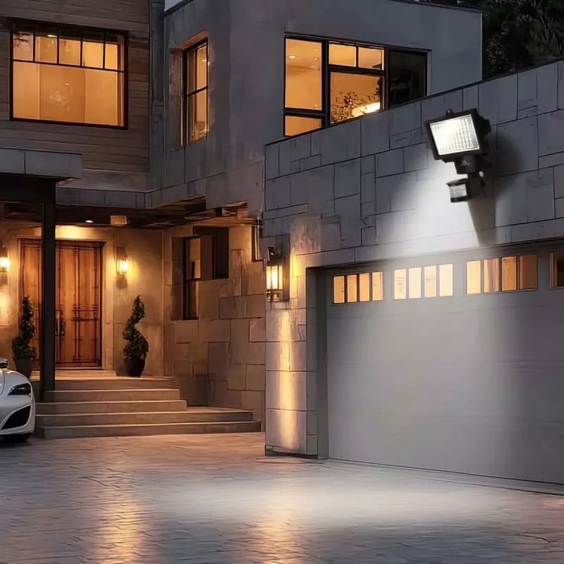 Maclean MCE442 saules lampa LED prožektors ar kustības sensoru, prožektors uzstādīšanai pie sienas, krēslas sensors, IP44, 6W, 6000K
