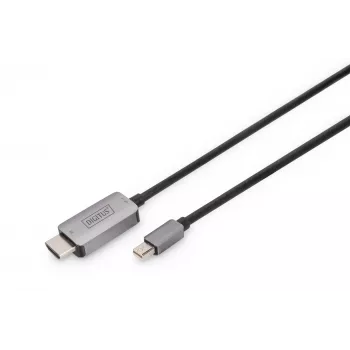 DIGITUS - adaptera kabelis - Mini DisplayPort (vīr.) uz HDMI (vīr.) - 1,0m - atbalsta 8K 60 Hz - melns (DB-340109-010-S)