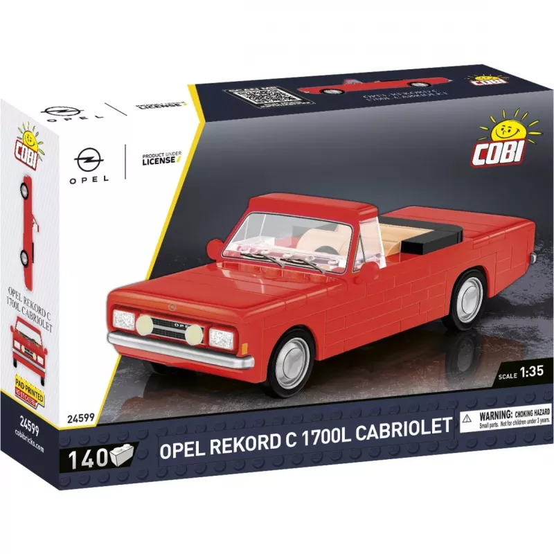 Cobi konstruktora rotaļlieta Opel Rekord C 1700 L kabriolets, modela komplekts, mēroga modelēšanas būvkomplekts