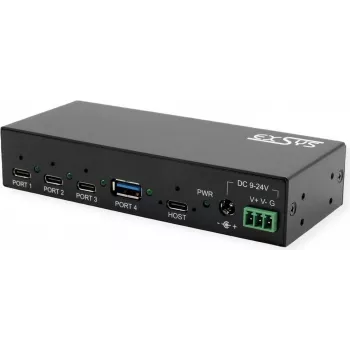 EXSYS EX-12293HMS USB 3.2 Gen 2 metāla centrmezgls, 4 porti (3x USB-C + 1x USB-A)