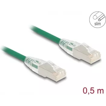 tīkla kabelis DeLOCK RJ45 Cat.6A plug to plug 0.5m zaļa