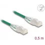 tīkla kabelis DeLOCK RJ45 Cat.6A plug to plug 0.5m zaļa