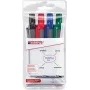 Marker Edding retract 12 4 gab. Bullet tip Melns Blue zaļa Red