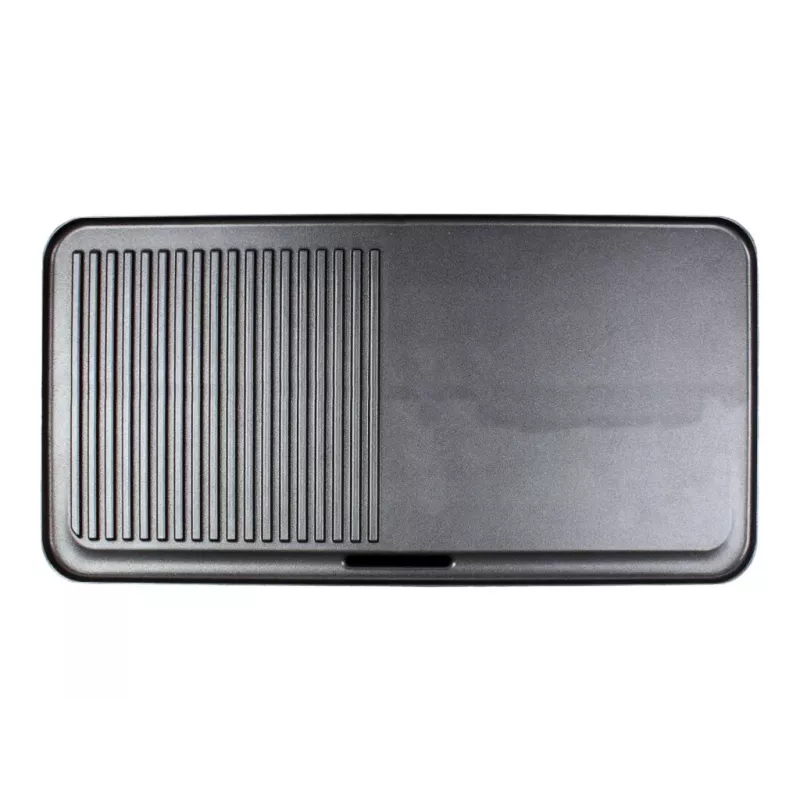 Elektriskais galda grils Rommelsbacher BBQ 2003 — 1900 W, 50×25 cm, rievota + Teppanyaki, regulējams termostats, sudraba/melns
