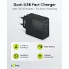 Iekštelpu lādētājs Goobay 61757 ātrā uzlāde USB Type-C 2 pieslēgvietas melns