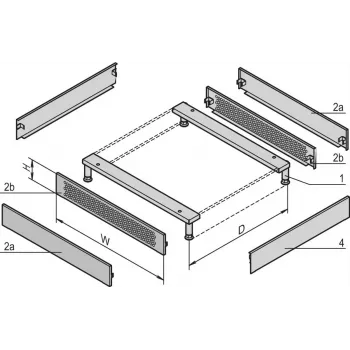 Schroff cokola pārsegs 800D RAL7021(2) (23130170)