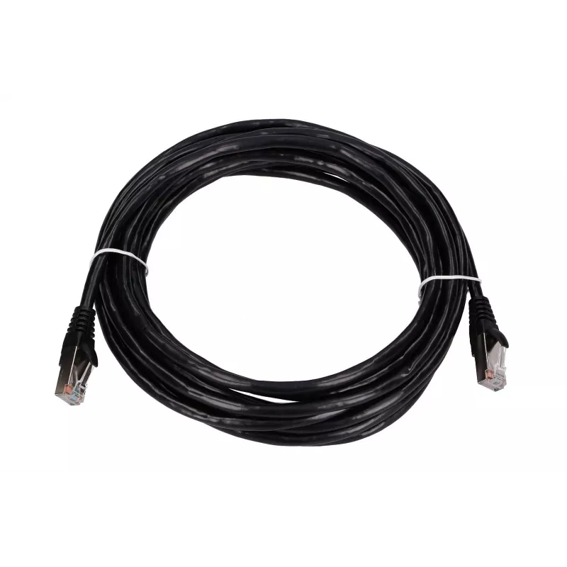 LAN ielāpu vads Extralink Cat5e FTP 5 m, vara vītais pāris, RJ-45–RJ-45, melns