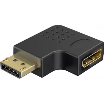 Goobay DisplayPort leņķa adapteris 90° pa kreisi, melns (77132)