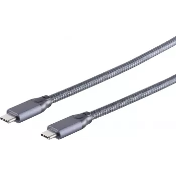 USB kabelis S/CONN 13-47010 USB 3.2 Gen 2x2 0,5 m pelēks