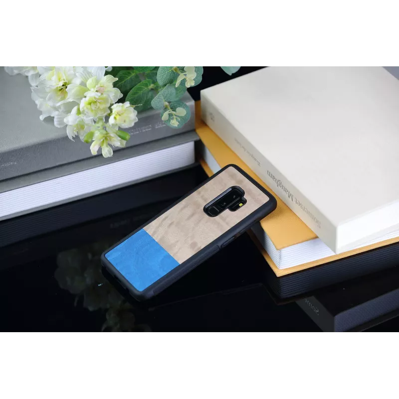man and wood viedtālruņa maciņš Galaxy S9 Plus — baložu melns