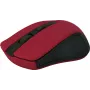 Bezvadu optiskā pele DEFENDER MM-935 RF — piemērota abām rokām, 1600 DPI, sarkana, RF USB uztvērējs, AAA baterijas