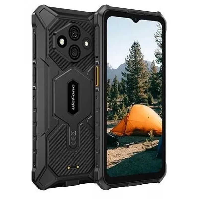 Izturīgs viedtālrunis UleFone RugKing 3 Pro — 6,56 collas (16,7 cm) HD+, Unisoc T7250 1,6 GHz, 8 GB RAM, 128 GB, 48 MP dubultkamera, 5700 mAh, Dual SIM, USB-C, melns