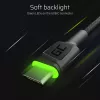 USB-C kabelis zaļa Cell KABGCSET02 1,2 m (USB A uz USB C, 2,4 A, 480 Mbps) 3-gab. komplekts ar LED fona apgaismojumu