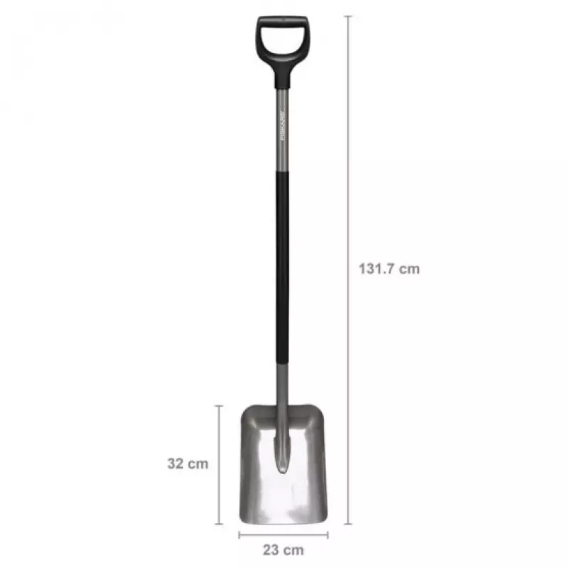 Fiskars Ergonomic FS.S. 1025376 lāpsta, pelēka — ergonomiska dārza lāpsta, Fiskars 1070058