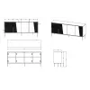 4D ABI kumode 200x45x88 matēts balts