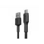 USB 2.0 kabelis zaļa Cell KABGC23, USB A uz Micro-USB B, 0,3 m, melns