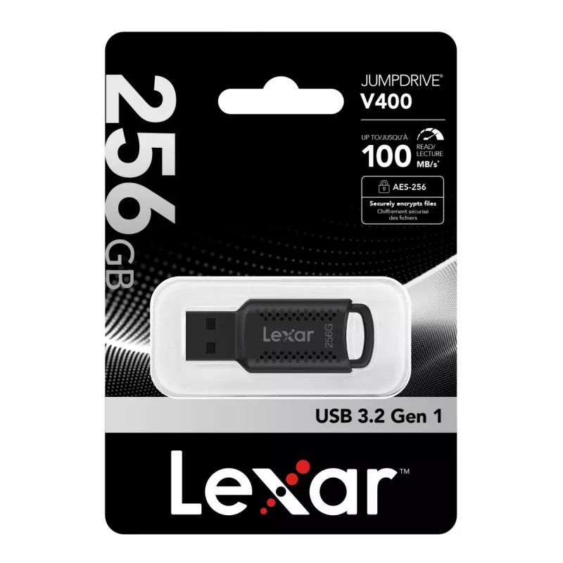 Lexar JumpDrive V400 USB zibatmiņa 256 GB USB Type-A 3.2 Gen 1 (3.1 Gen 1) Melns