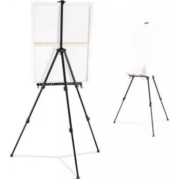 Molberts Walimex 18429 melns alumīnija maksimālais augstums 155 cm