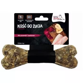 Suņu košļājamais kauls SYTA MICHA Puppy 13,5 cm — zobu košļājamā našķis kucēniem, liellopa gaļas garša, bez lipekļa, bez konservantiem