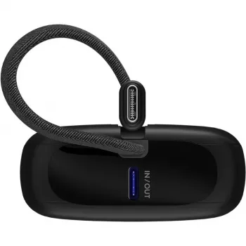 Pārnēsājams ārējais akumulators Goobay 10 000 mAh ar iebūvētu USB-C kabeli — 20 W kompakts ceļojumiem (76251)
