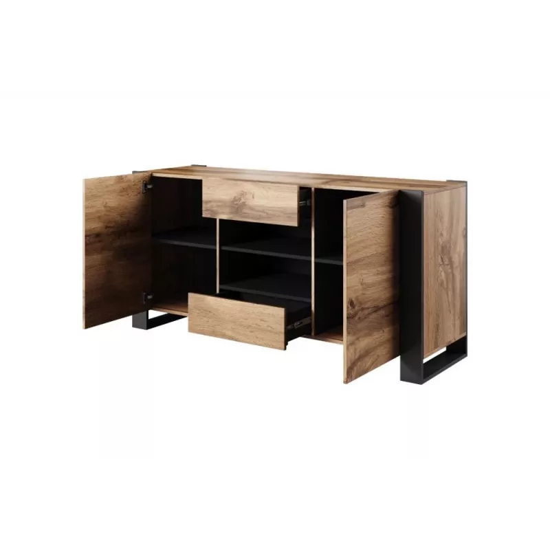 Cama kumode WOOD votana ozols/antracīts