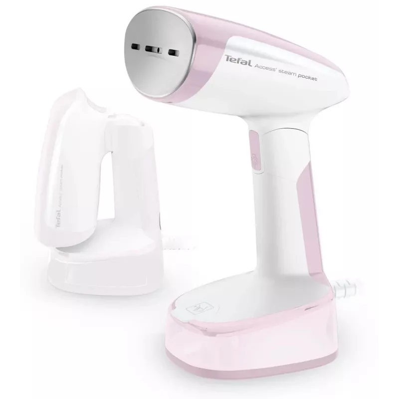 Rokas apģērbu tvaikonis Tefal DT3050, 1300 W, 20 g/min tvaika, 0,12 L tvertne, 2,6 m vads, rozā