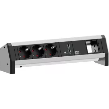 BACHMANN DESK 3x iezemēts kontaktdakša 1x USB lādētājs 1x ABD GST18 (902.0253)