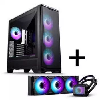 PHANTEKS Eclipse G400A PC korpuss + Glacier M25 Gen2 AiO šķidruma dzesēšana - melns