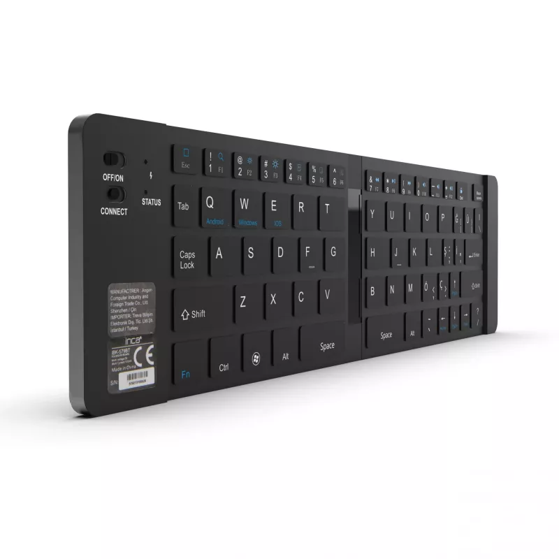 Bezvadu tastatūra Inca IBK-579BT Bluetooth 66 taustiņi metāliski sudrabota