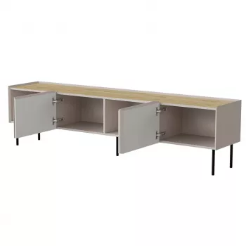 TV skapis Cama Meble FELLINI 200x40x52 cm, kašmira rāmis, eļļots ozola virsma