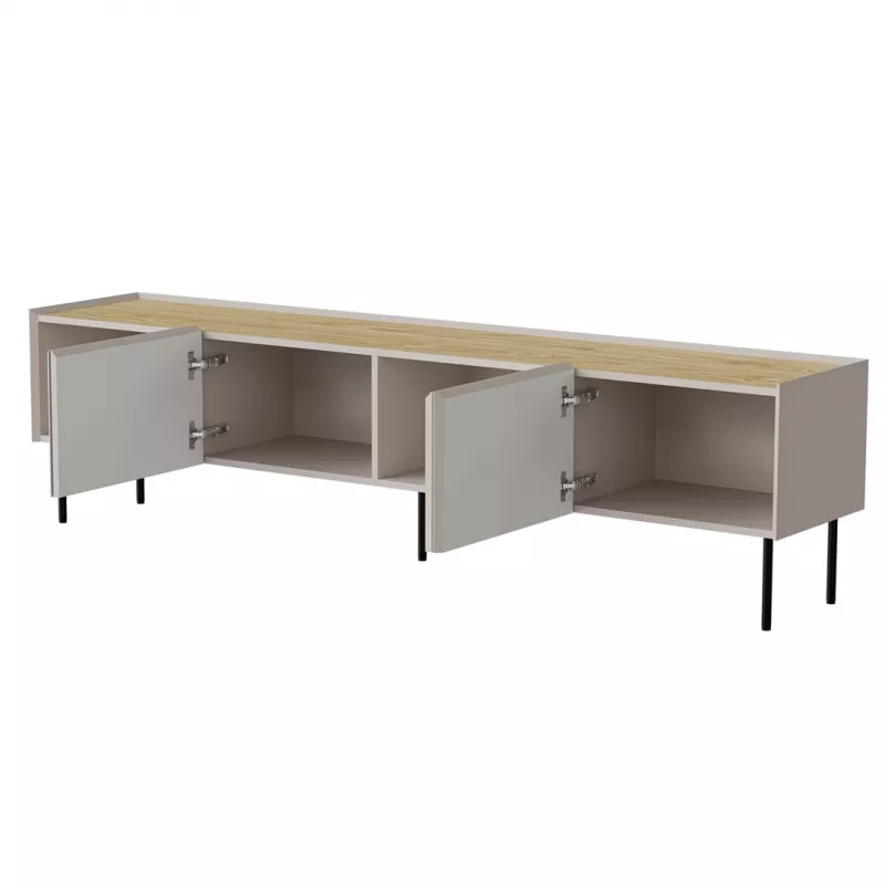 TV skapis Cama Meble FELLINI 200x40x52 cm, kašmira rāmis, eļļots ozola virsma