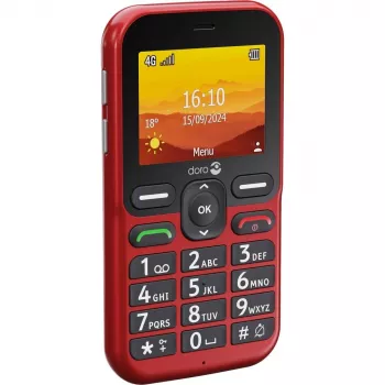 Doro Leva L10 4G, lielo pogu tālrunis, sarkans (380571)