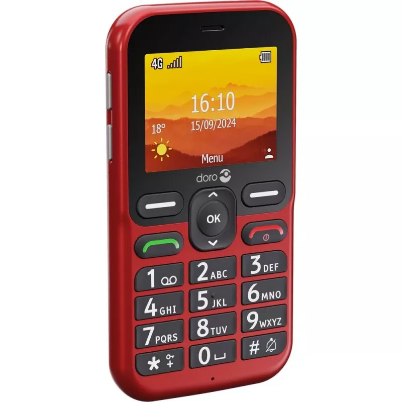 Doro Leva L10 4G, lielo pogu tālrunis, sarkans (380571)