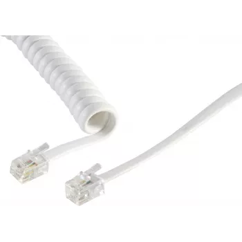 S/CONN 2m RJ10 caurspīdīgi balts