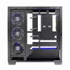 PC korpuss MODECOM Volcano Stellar 5F ATX Midi Tower, rūdīts stikls, 5 iepriekš uzstādīti ventilatori, USB‑C, atbalsta microATX/ATX, maks. GPU 420 mm, CPU dzesētāja augstums 175 mm